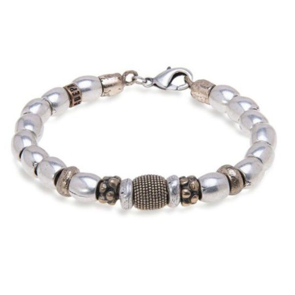 Pulsera PLATADEPALO toneles y entrepiezas