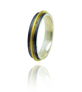 Sortija/Alianza de plata y oro