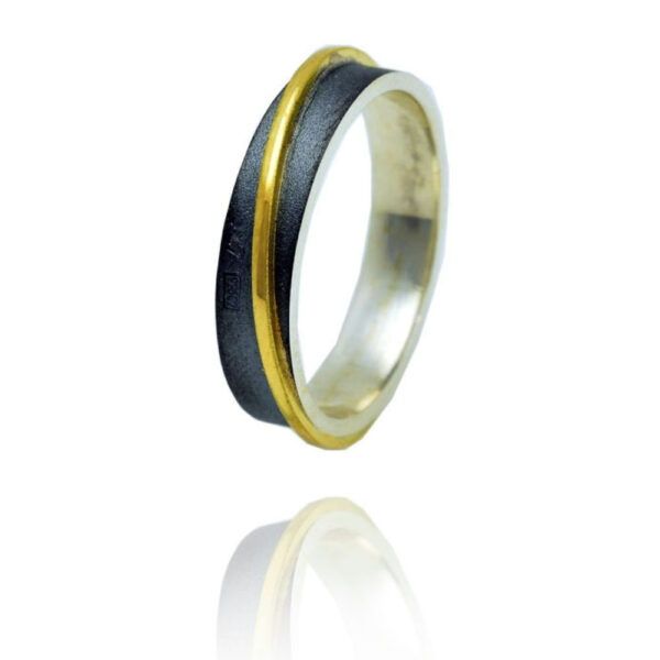 Sortija/Alianza de plata y oro