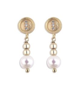 Pendientes PLATADEPALO perla y hematites