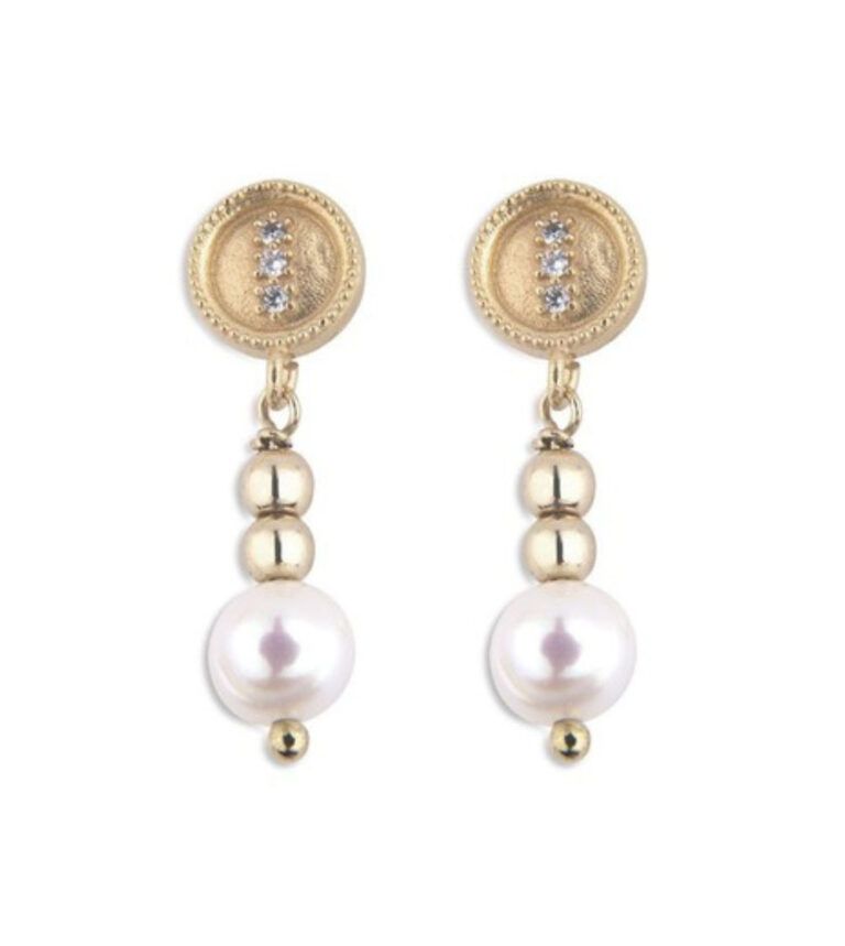 Pendientes PLATADEPALO perla y hematites