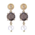 Pendientes PLATADEPALO perla y hematites