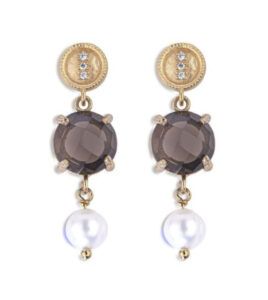 Pendientes PLATADEPALO perla y hematites