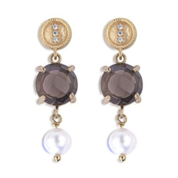 Pendientes PLATADEPALO perla y hematites