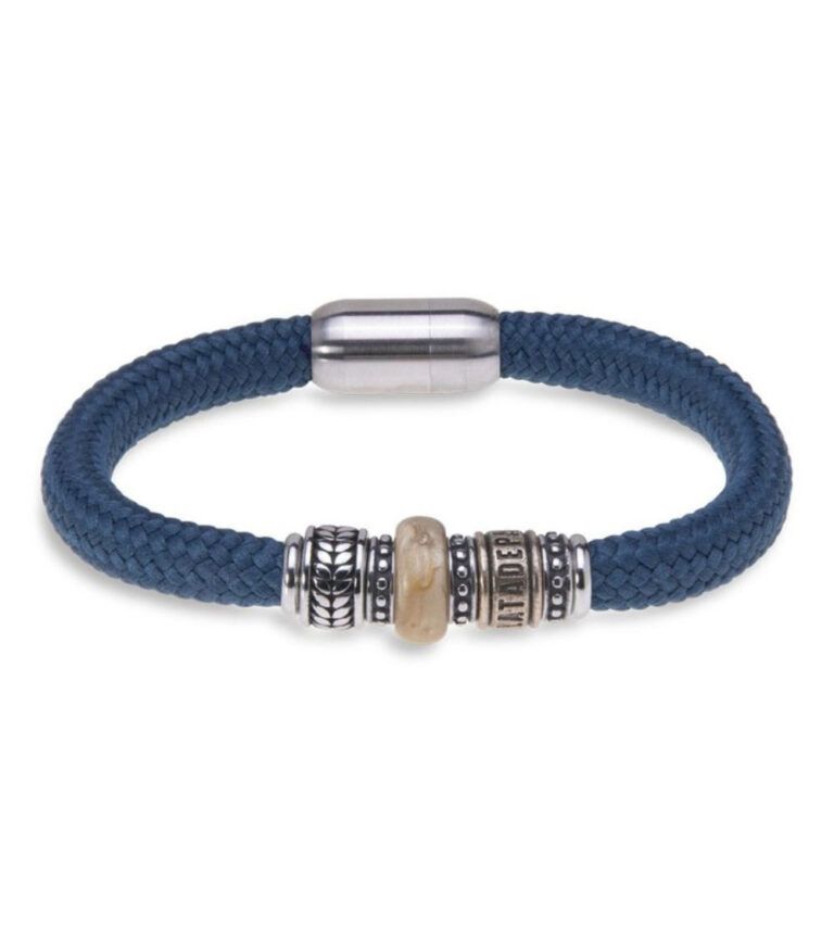 Pulsera PLATADEPALO nylon azul