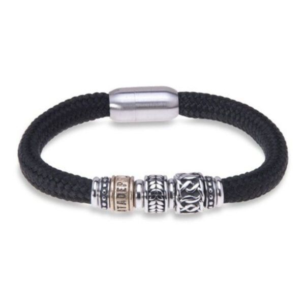 Pulsera PLATADEPALO nylon negro