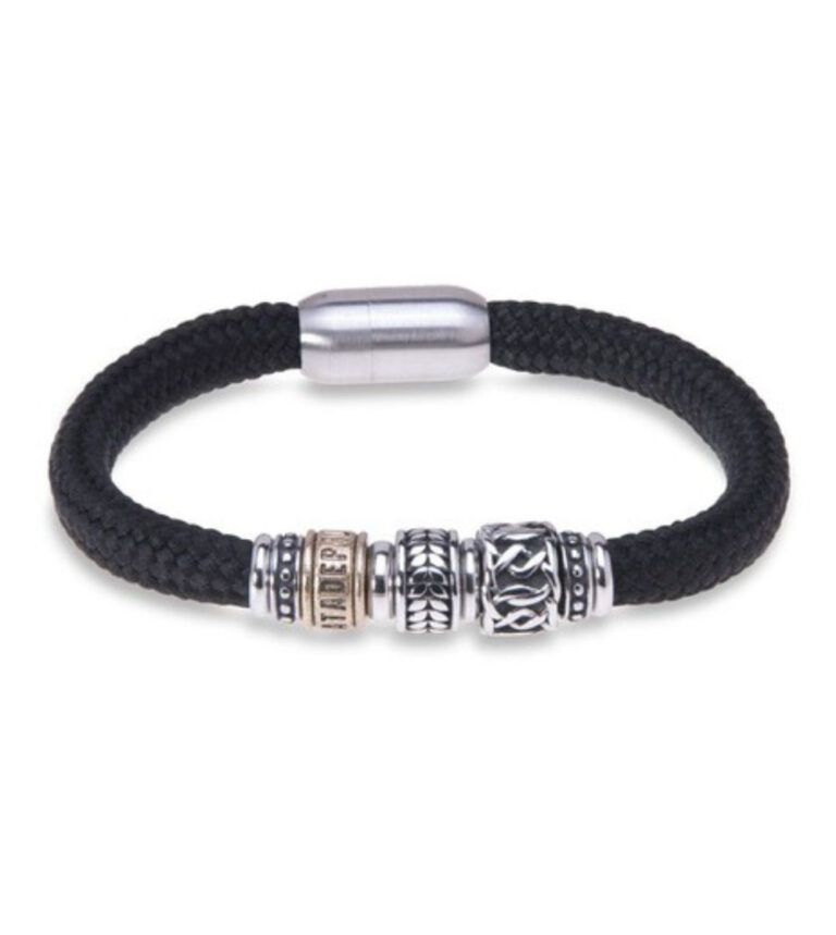 Pulsera PLATADEPALO nylon negro