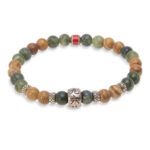 Pulsera PLATADEPALO elástica bolas multicolor tierra