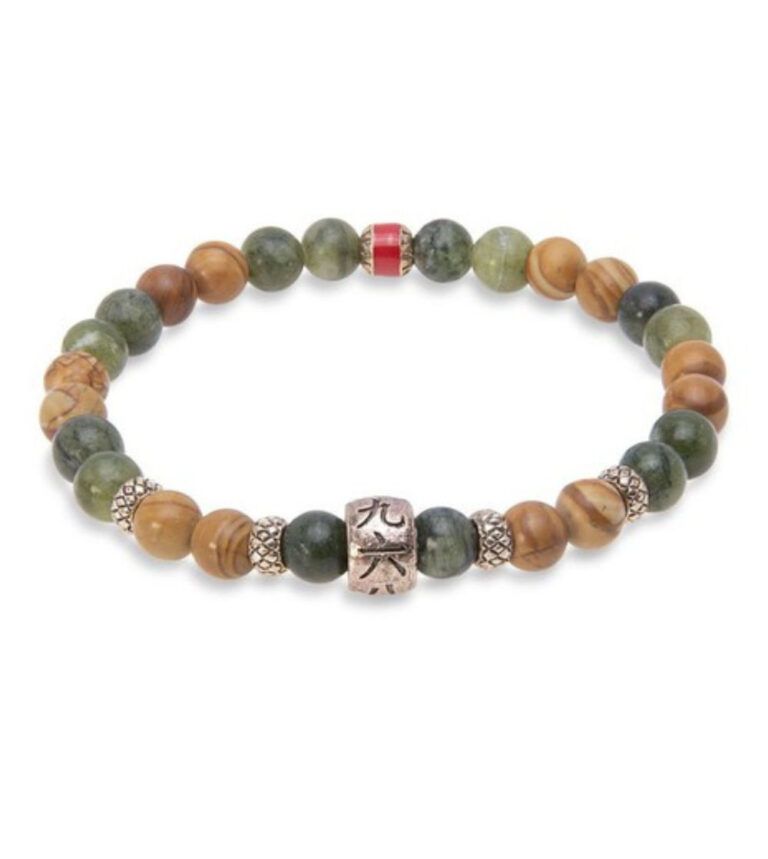 Pulsera PLATADEPALO elástica bolas multicolor tierra