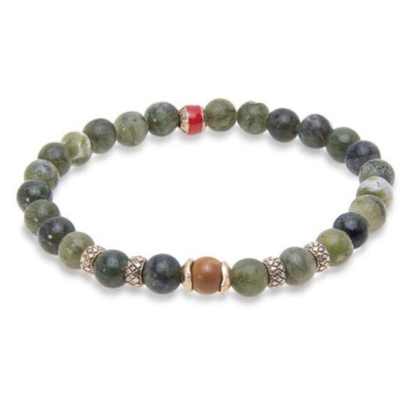 Pulsera PLATADEPALO elástica bolas multicolor verde