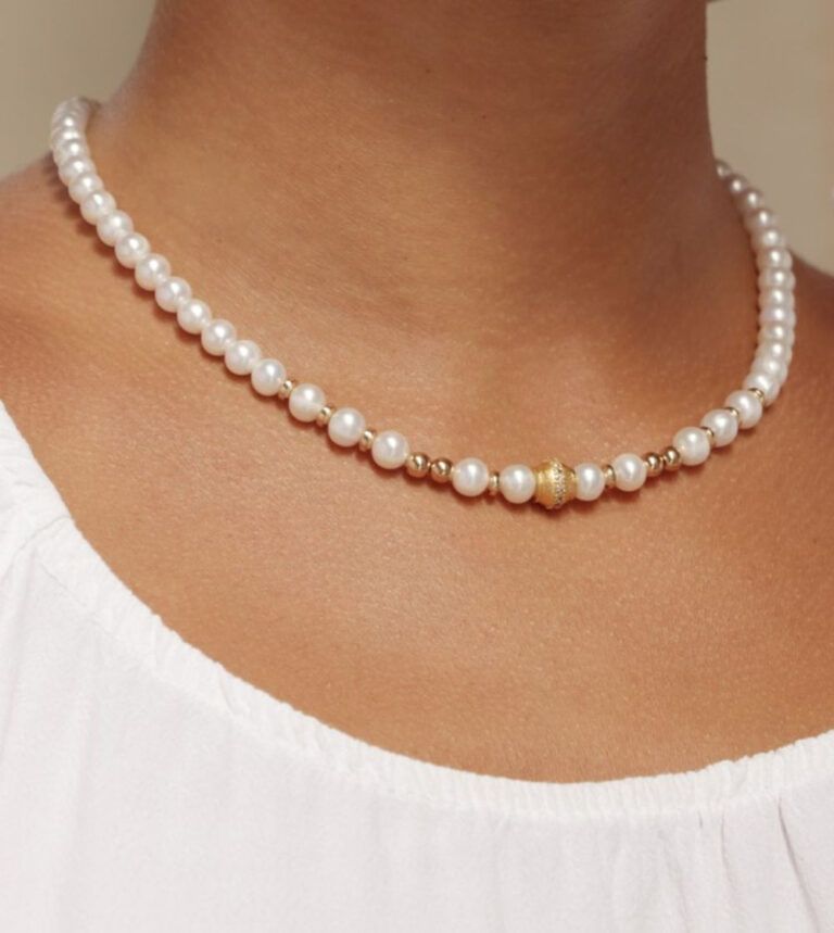 Collar PLATADEPALO perlas