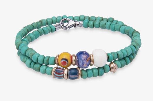 PULSERA PLATADEPALO SUMMER VERDE MAR