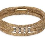 PULSERA PLATADEPALO SUMMER CORDÓN SEDA DORADO