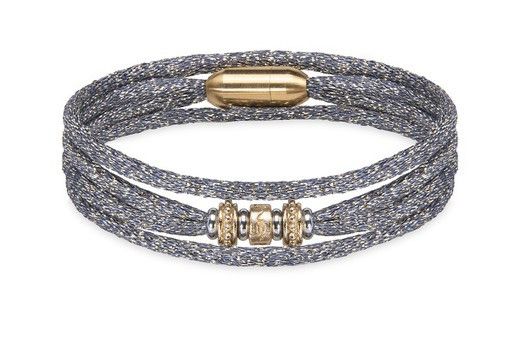 PULSERA PLATADEPALO SUMMER CORDÓN SEDA NEGRO