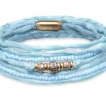 PULSERA PLATADEPALO SUMMER CORDÓN SEDA Y BOLAS MAR