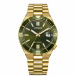 CITIZEN TSUYOSA SHORE Automático esfera y bisel VERDE Acero chapado