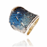 ANILLO PLATA Y ESMALTE INTENZZA AZUL ANTRACITA